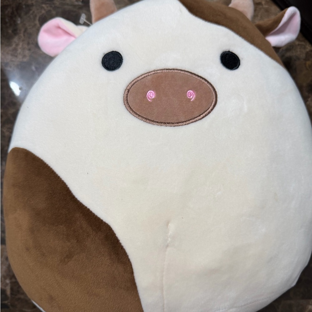 Squishmallows Brown and Cream Cow Plush